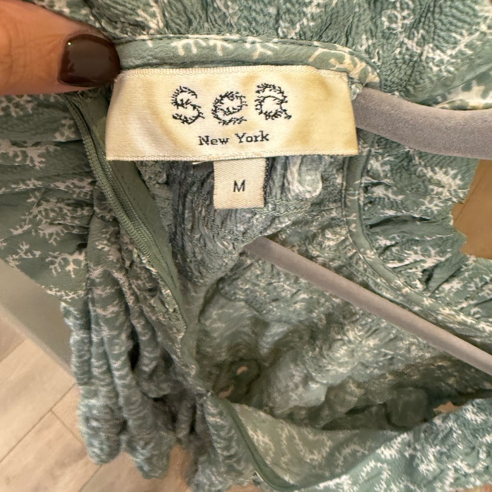 Sea New York Green and White Dress